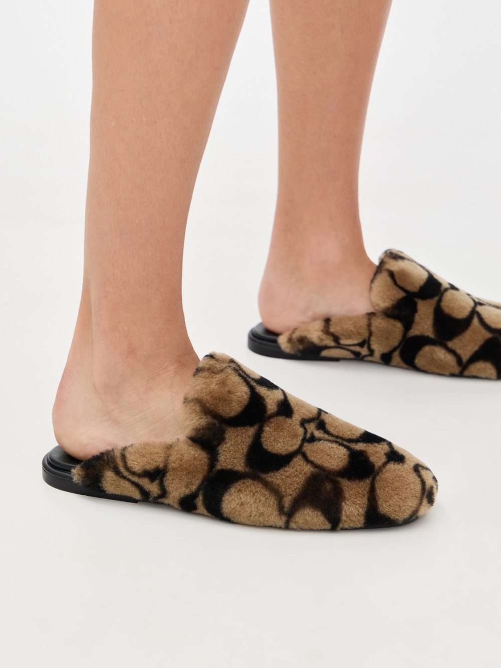 Coach Signature Shearling Slippers